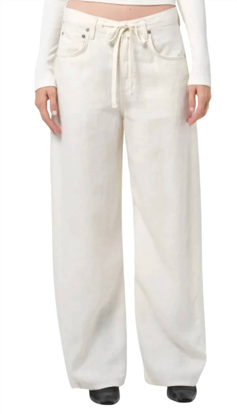 NEW CITIZENS OF HUMANITY brynn drawstring trouser in ivory
